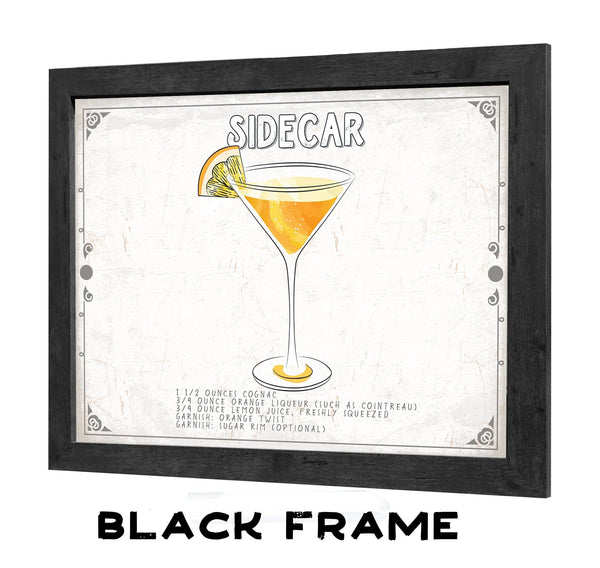 Bella Frye Sidecar Cocktail Recipe Wall Art - Beverage Artwork