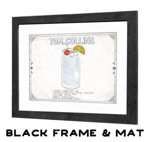 Bella Frye Tom Collins Cocktail Recipe Wall Art - Beverage Artwork