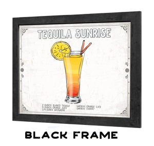 Bella Frye Tequila Sunrise Cocktail Recipe Wall Art - Beverage Artwork