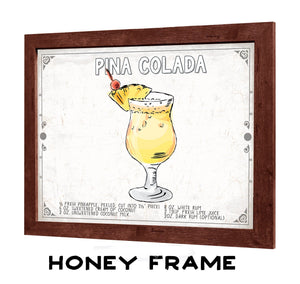 Bella Frye Pina Colada Cocktail Recipe Wall Art - Beverage Artwork