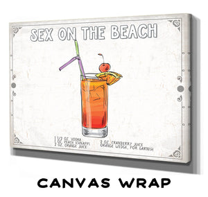 Bella Frye Sex on the Beach Cocktail Recipe Wall Art - Beverage Artwork