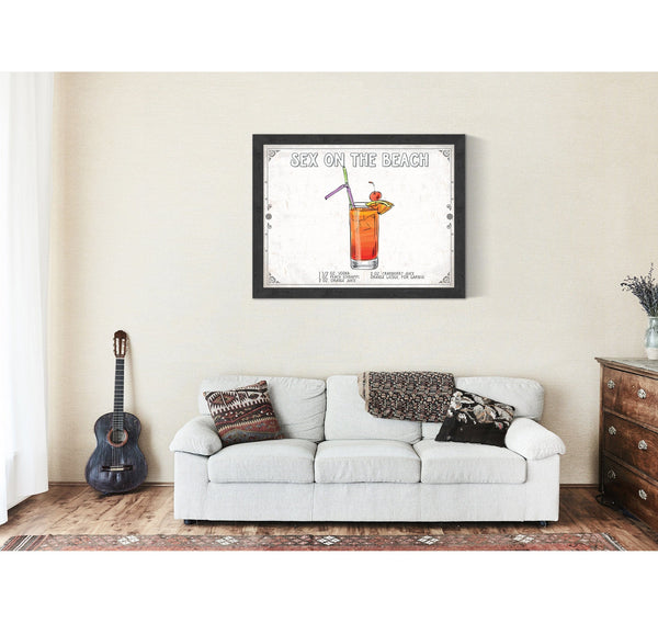 Bella Frye Sex on the Beach Cocktail Recipe Wall Art - Beverage Artwork