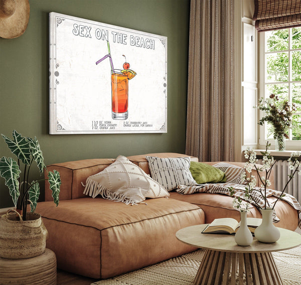 Bella Frye Sex on the Beach Cocktail Recipe Wall Art - Beverage Artwork