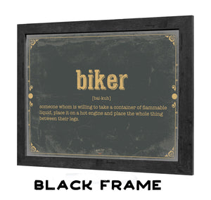 Bella Frye Biker Word Definition Wall Art - Gift for Personal Biker Dictionary Artwork