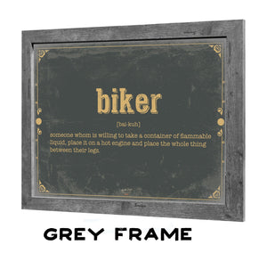 Bella Frye Biker Word Definition Wall Art - Gift for Personal Biker Dictionary Artwork