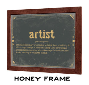 Bella Frye Artist Word Definition Wall Art - Gift for Artist Dictionary Artwork