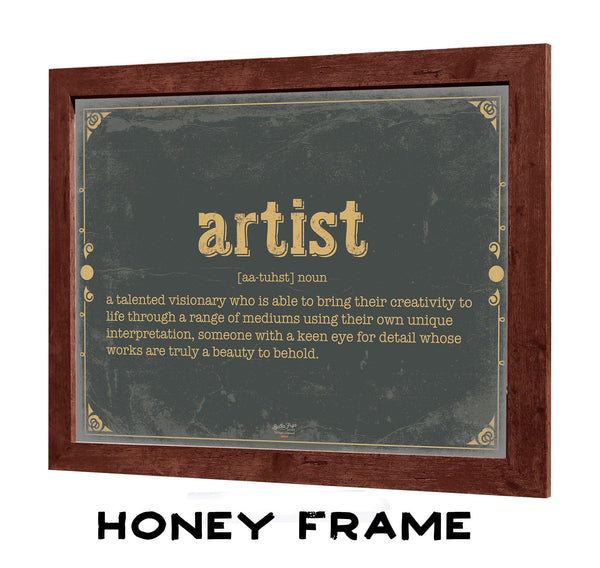 Bella Frye Artist Word Definition Wall Art - Gift for Artist Dictionary Artwork