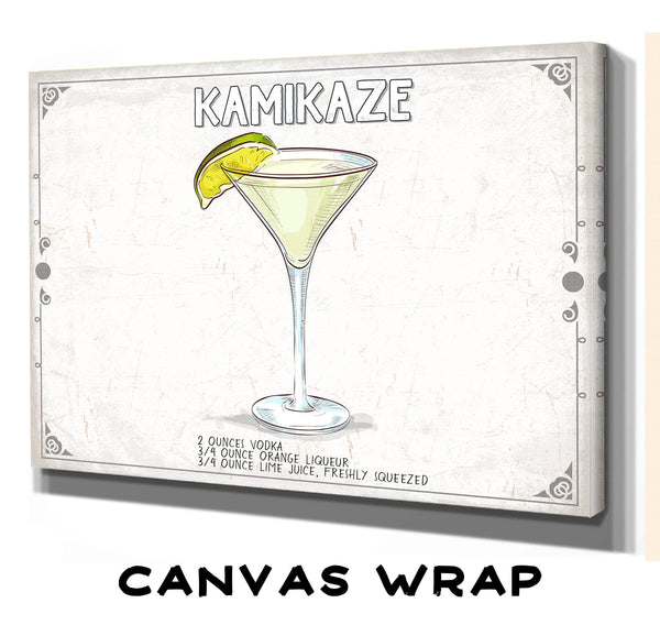 Bella Frye Kamikaze Cocktail Recipe Wall Art - Beverage Artwork