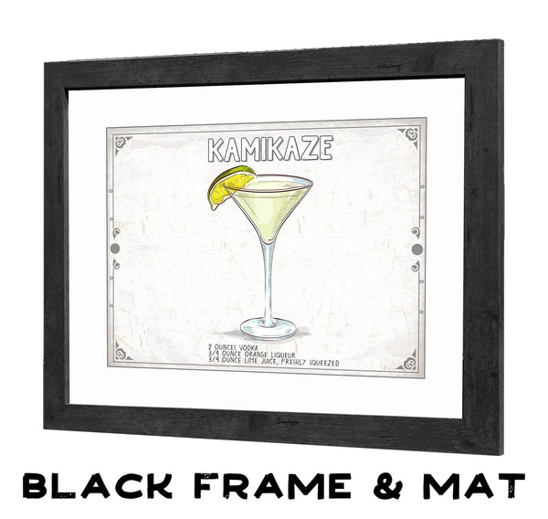 Bella Frye Kamikaze Cocktail Recipe Wall Art - Beverage Artwork