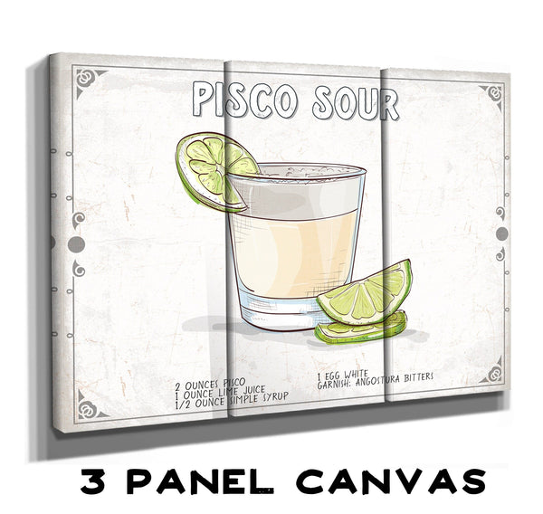 Bella Frye Pisco Sour Cocktail Recipe Wall Art - Beverage Artwork