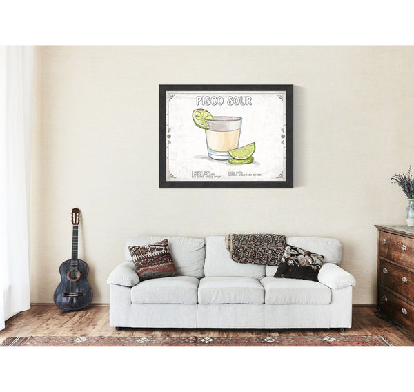 Bella Frye Pisco Sour Cocktail Recipe Wall Art - Beverage Artwork