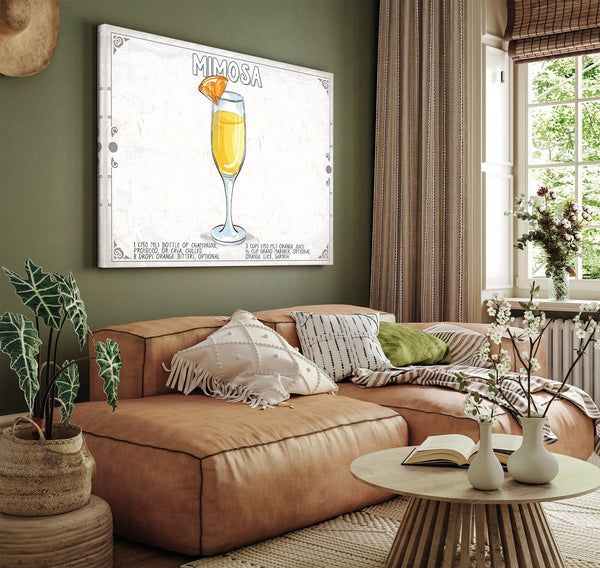 Bella Frye Mimosa Cocktail Recipe Wall Art - Beverage Artwork