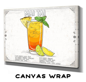 Bella Frye Mai Tai Cocktail Recipe Wall Art - Beverage Artwork