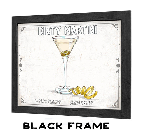 Bella Frye Dirty Martini Recipe Wall Art - Beverage Artwork