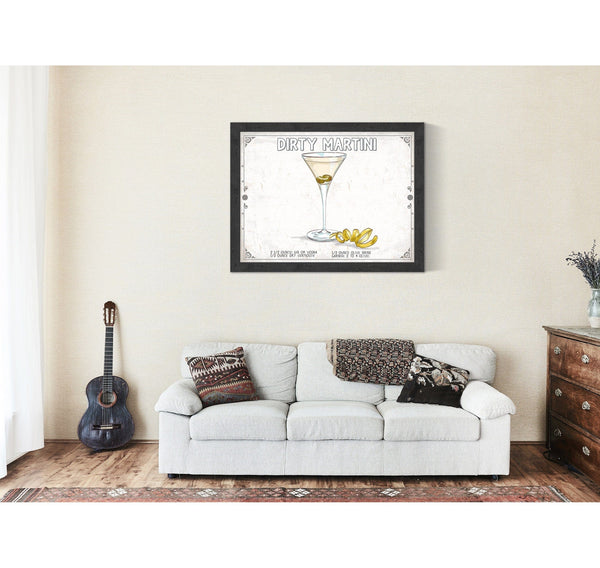 Bella Frye Dirty Martini Recipe Wall Art - Beverage Artwork