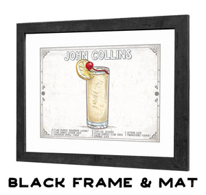 Bella Frye John Collins Recipe Wall Art - Beverage Artwork