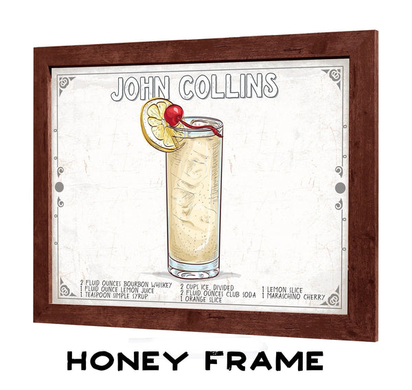 Bella Frye John Collins Recipe Wall Art - Beverage Artwork