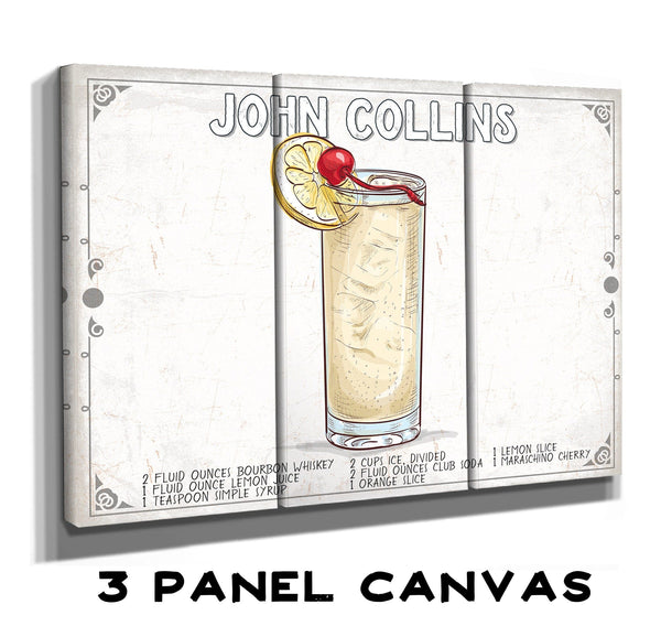 Bella Frye John Collins Recipe Wall Art - Beverage Artwork