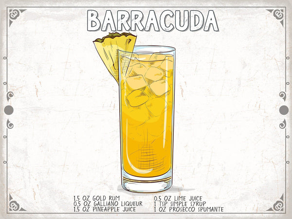 Bella Frye Barracuda Recipe Wall Art - Beverage Artwork