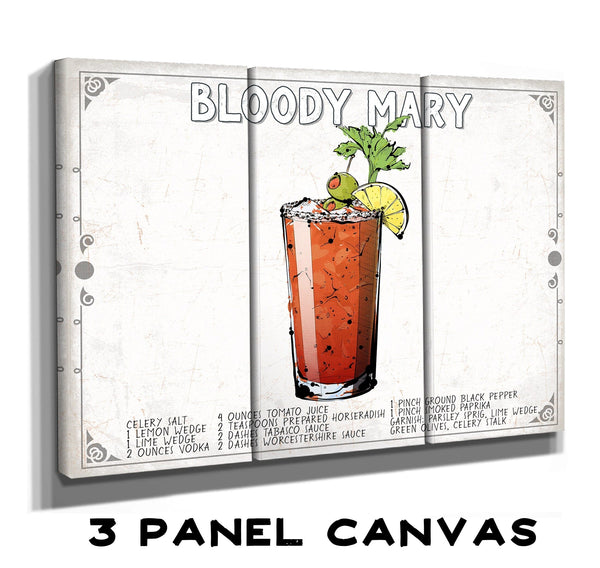 Bella Frye Bloody Mary Cocktail Recipe Wall Art - Beverage Artwork