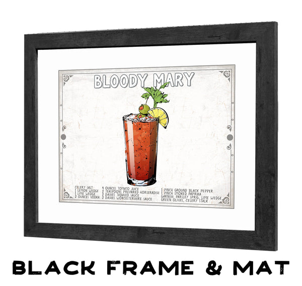 Bella Frye Bloody Mary Cocktail Recipe Wall Art - Beverage Artwork