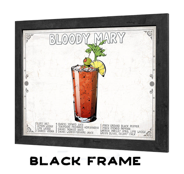 Bella Frye Bloody Mary Cocktail Recipe Wall Art - Beverage Artwork