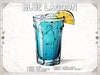 Bella Frye Blue Lagoon Cocktail Recipe Wall Art - Beverage Artwork