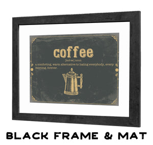 Bella Frye Coffee Word Definition Wall Art - Gift for Coffee Dictionary Artwork