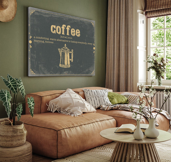 Bella Frye Coffee Word Definition Wall Art - Gift for Coffee Dictionary Artwork