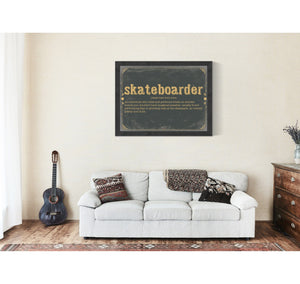 Bella Frye Skateboarder Word Definition Wall Art - Gift for Skateboarder Dictionary Artwork