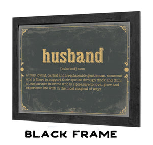 Bella Frye Husband Word Definition Wall Art - Gift for Husband Dictionary Artwork