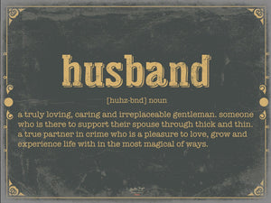 Bella Frye Husband Word Definition Wall Art - Gift for Husband Dictionary Artwork