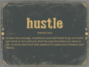 Bella Frye Hustle Word Definition Wall Art - Gift for Hustle Dictionary Artwork