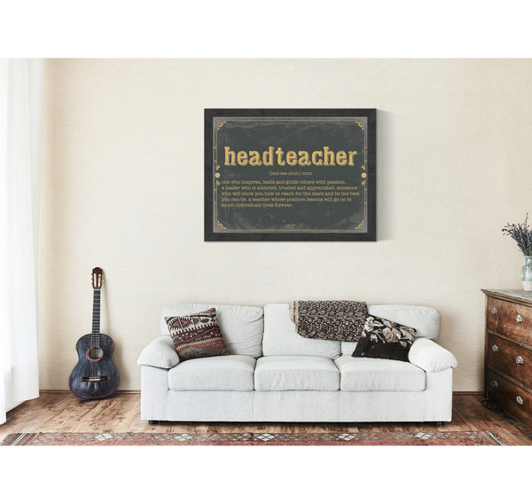 Bella Frye Headteacher Word Definition Wall Art - Gift for Headteacher Dictionary Artwork