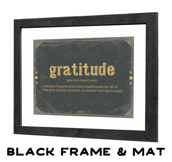 Bella Frye Gratitude Word Definition Wall Art - Gift for Gratitude Dictionary Artwork