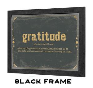 Bella Frye Gratitude Word Definition Wall Art - Gift for Gratitude Dictionary Artwork