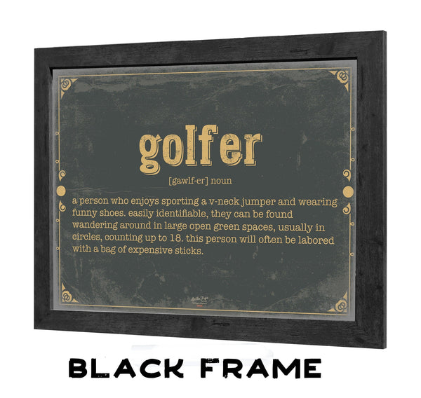 Bella Frye Golfer Word Definition Wall Art - Gift for Golfer Dictionary Artwork