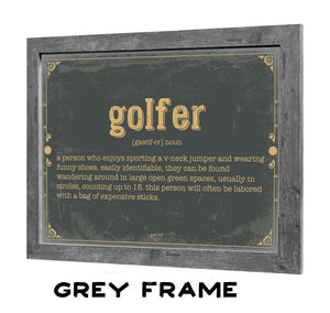 Bella Frye Golfer Word Definition Wall Art - Gift for Golfer Dictionary Artwork