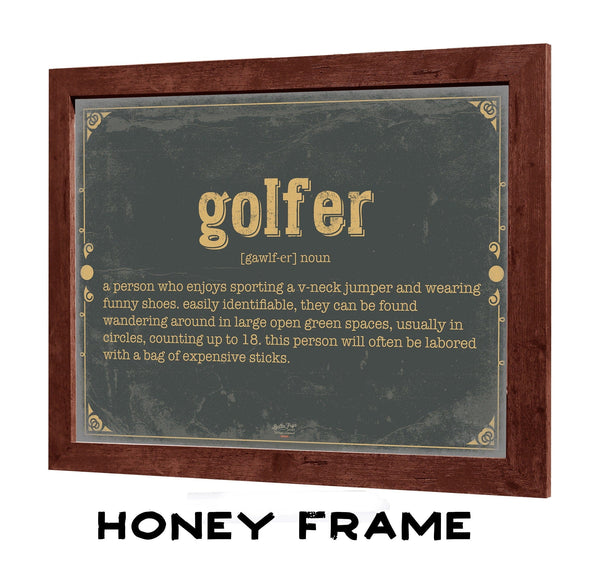 Bella Frye Golfer Word Definition Wall Art - Gift for Golfer Dictionary Artwork