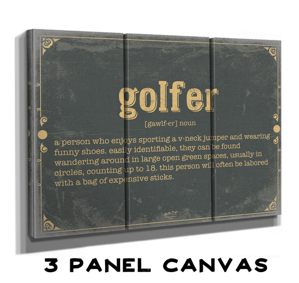 Bella Frye Golfer Word Definition Wall Art - Gift for Golfer Dictionary Artwork