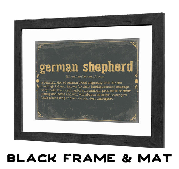 Bella Frye German Shepherd Word Definition Wall Art - Gift for German Shepherd Dictionary Artwork