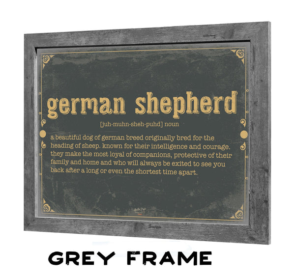 Bella Frye German Shepherd Word Definition Wall Art - Gift for German Shepherd Dictionary Artwork