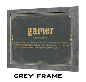 Bella Frye Gamer Word Definition Wall Art - Gift for Gamer Dictionary Artwork