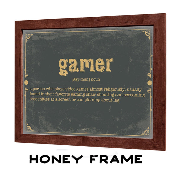 Bella Frye Gamer Word Definition Wall Art - Gift for Gamer Dictionary Artwork