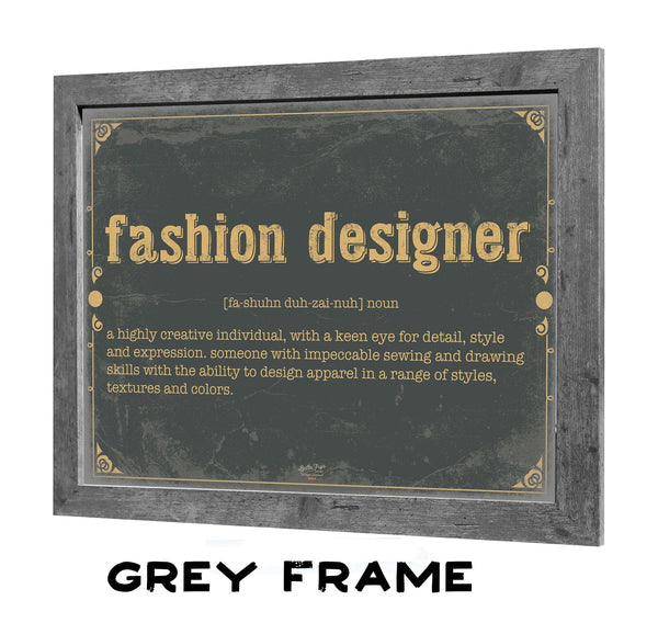 Bella Frye Fashion Designer Word Definition Wall Art - Gift for Fashion Designer Dictionary Artwork