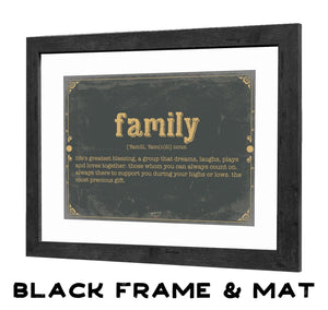 Bella Frye Family Word Definition Wall Art - Gift for Family Dictionary Artwork