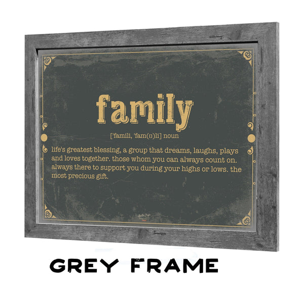 Bella Frye Family Word Definition Wall Art - Gift for Family Dictionary Artwork