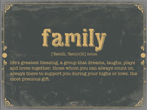 Bella Frye Family Word Definition Wall Art - Gift for Family Dictionary Artwork