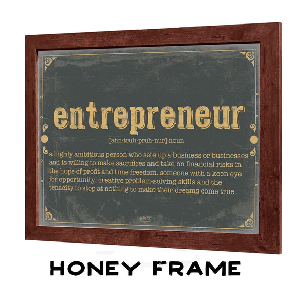 Bella Frye Entrepreneur Word Definition Wall Art - Gift for Entrepreneur Dictionary Artwork