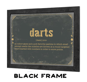 Bella Frye Darts Word Definition Wall Art - Gift for Darts Dictionary Artwork